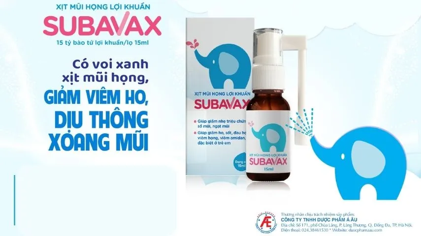 Xịt mũi họng lợi khuẩn Subavax - Giảm viêm ho, dịu thông xoang mũi