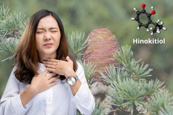 Sử dụng xịt mũi họng chứa Hinokitiol là cách trị đau họng rất tiện lợi, hiệu quả